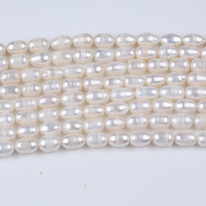 Perles en Nacre Blanche Naturelle d’Eau Douce - DIY (7-8 mm)