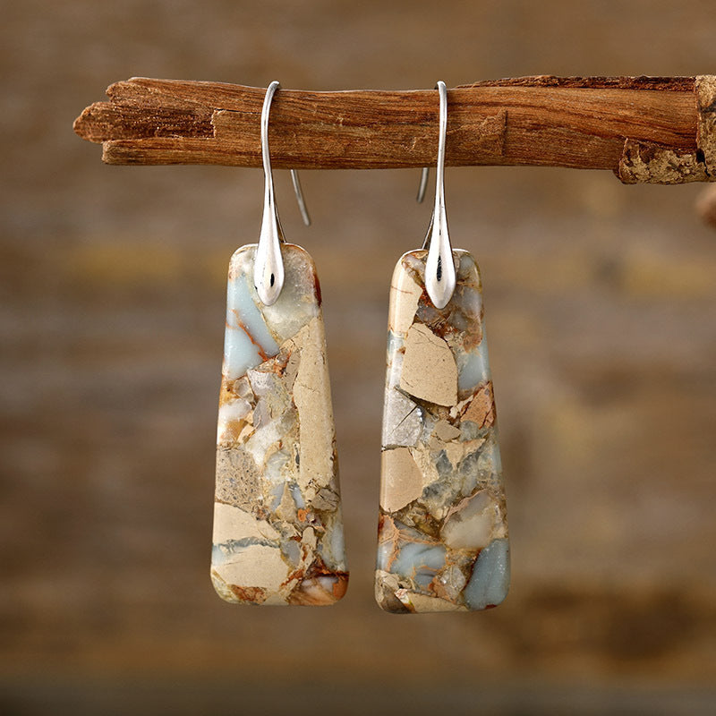 Pendientes bohemios de piedras naturales