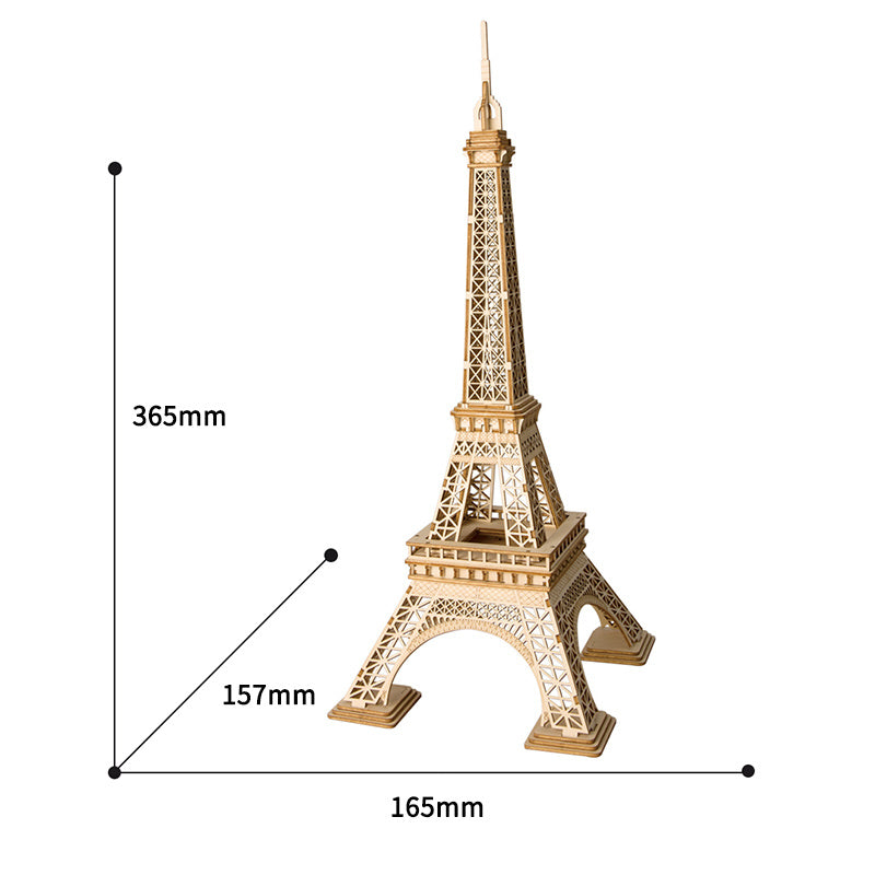 Dimensions du puzzle 3D Tour Eiffel en bois