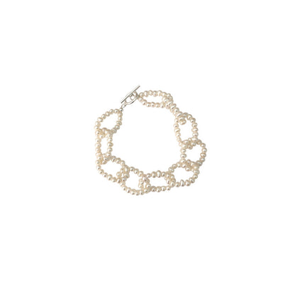 Pulsera de perlas naturales de agua dulce: ¡una delicada pieza de joyería que evoca la belleza natural! ✨