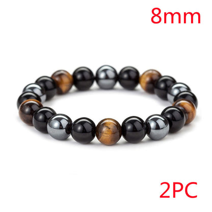 Bracelet en Pierre Œil de Tigre Naturelle – Bijou Anti-Fatigue Unisexe