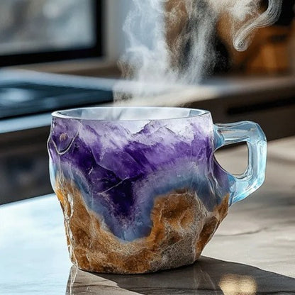 Tasse à Café en Résine Minérale de 400 ml avec Anse – Élégante et Durable, Idéale pour la Maison et le Bureau