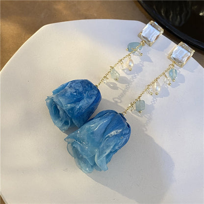 Unique Enchanting Blue Earrings - A Journey Towards Immortality ✨