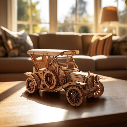 Puzzle 3D Voiture Vintage ROKR dans salon lumineux