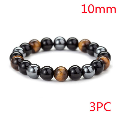 Bracelet en Pierre Œil de Tigre Naturelle – Bijou Anti-Fatigue Unisexe