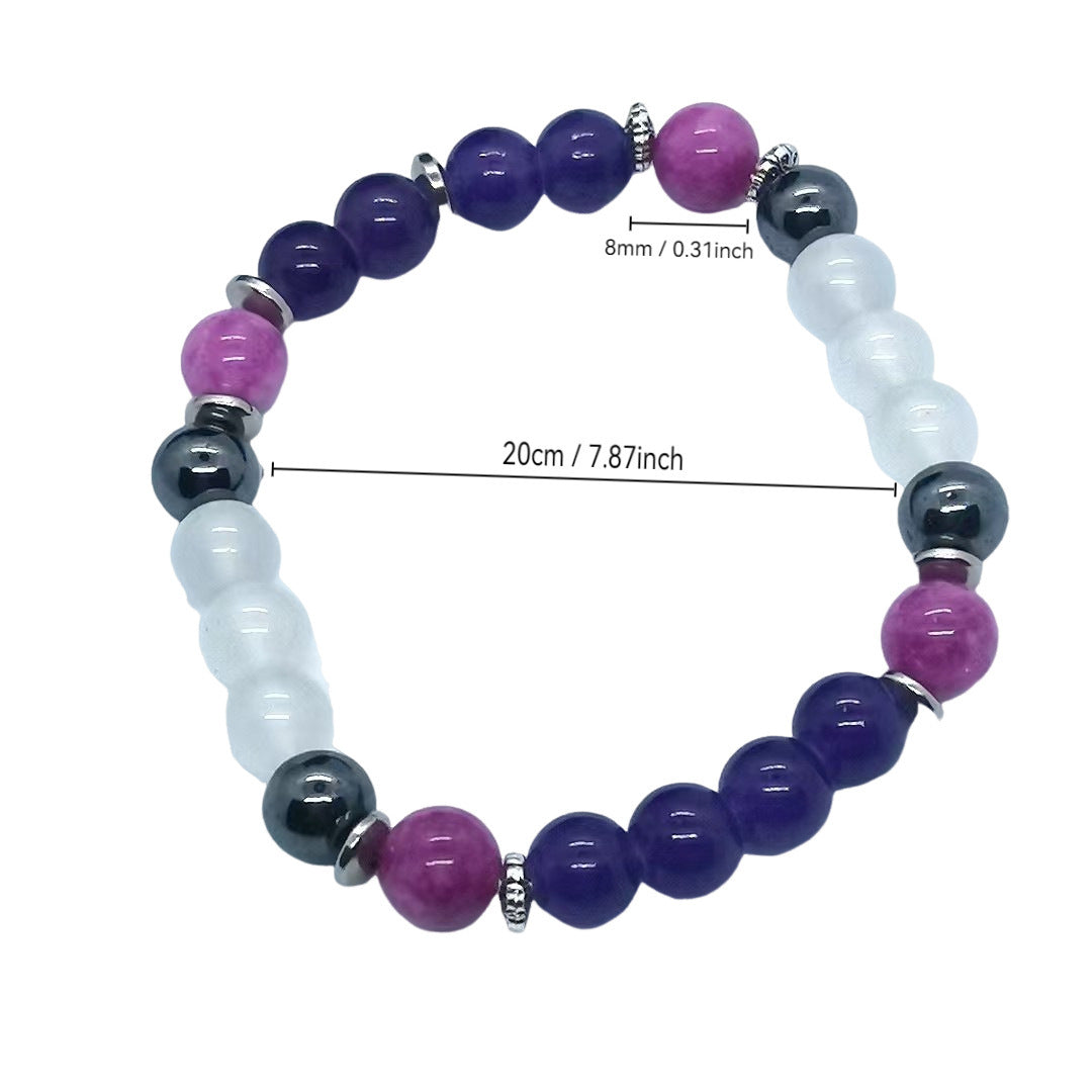 Bracelet multicolore en pierres, 20 cm.