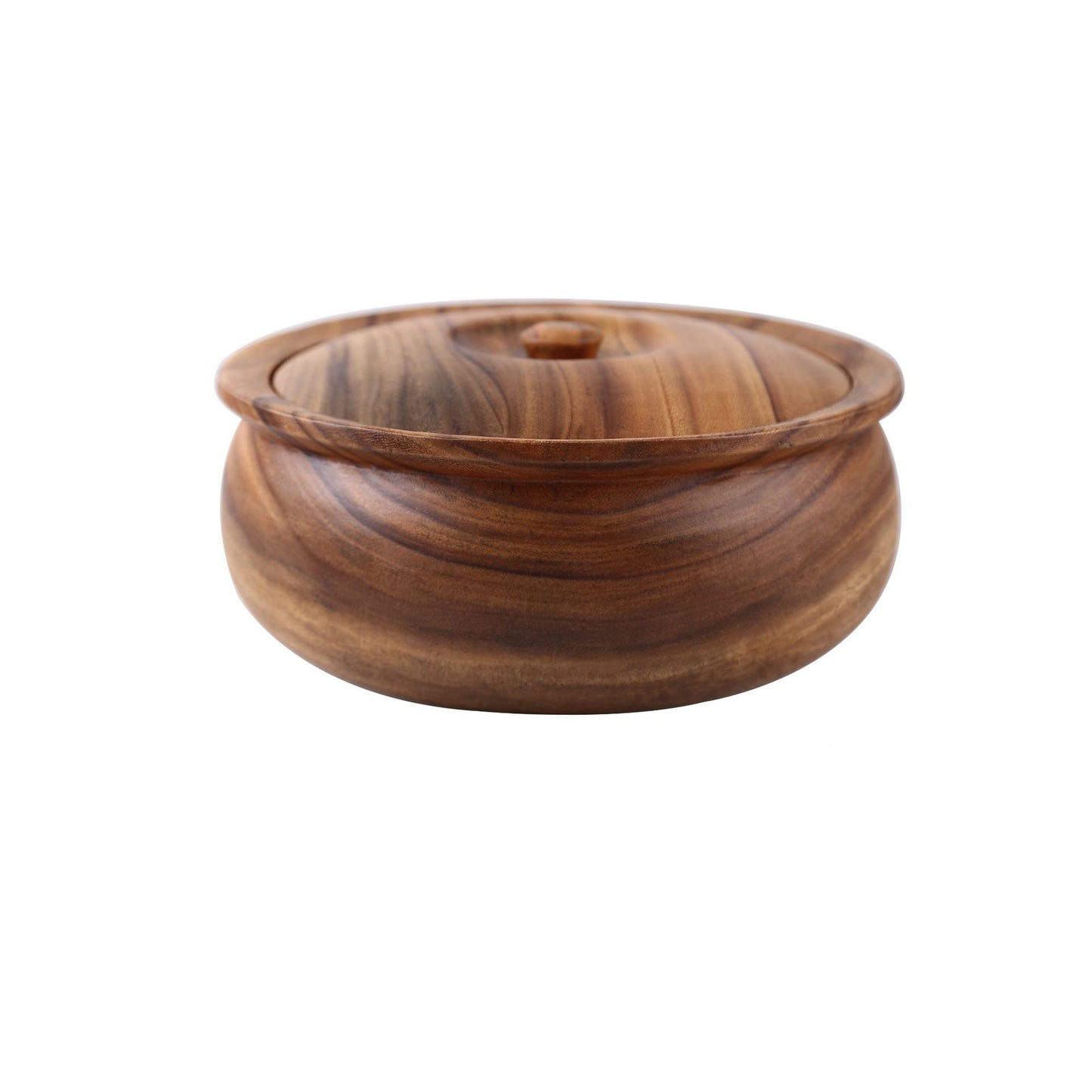 Natural Acacia Wood Tableware Set: Bowls and Plates