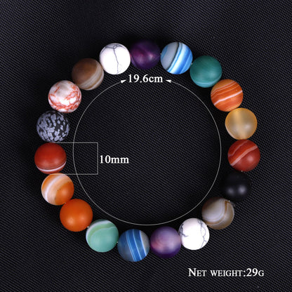 Bracelet Système Solaire en Pierres Naturelles – Bracelet Mala Chakra Univers pour Hommes et Femmes