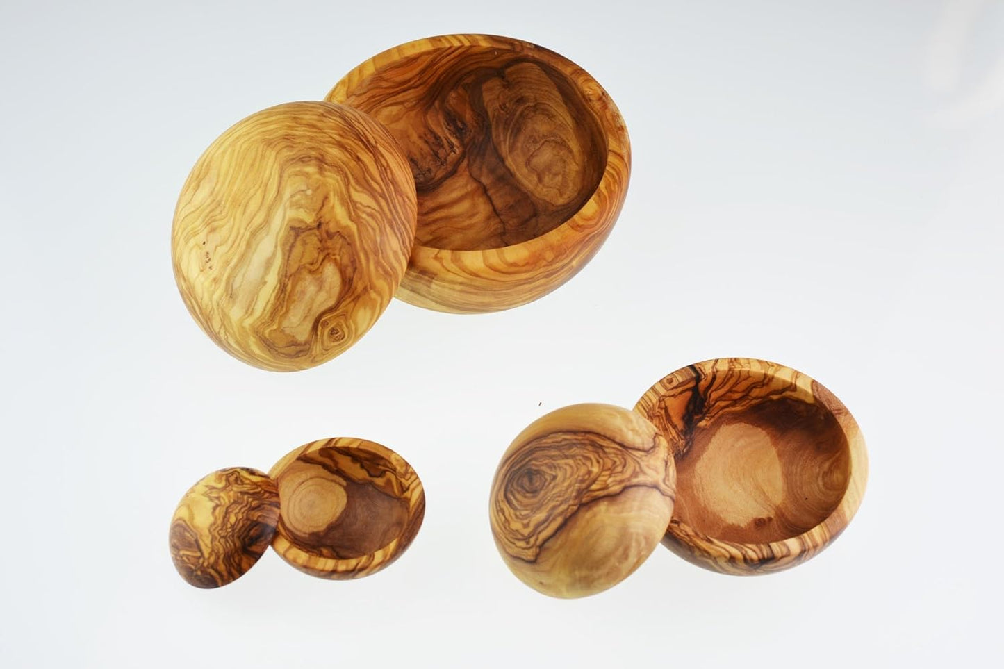 Olive Wood Bols gigognes en Bois d'olivier, Lot de 6, Grain/Naturel