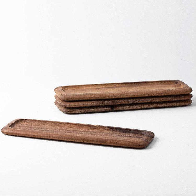 Elegante Bandeja Rectangular de Madera de Acacia para Frutas y Té de la Tarde