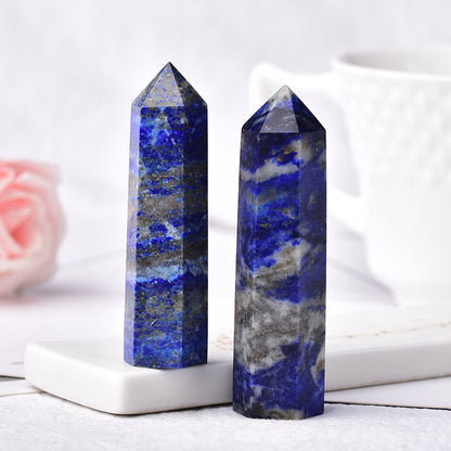 Natürliche Lapislazuli-Kristallsäulen – geometrische Formen – 6 Größen erhältlich