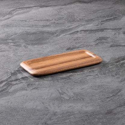 Elegante Bandeja Rectangular de Madera de Acacia para Frutas y Té de la Tarde