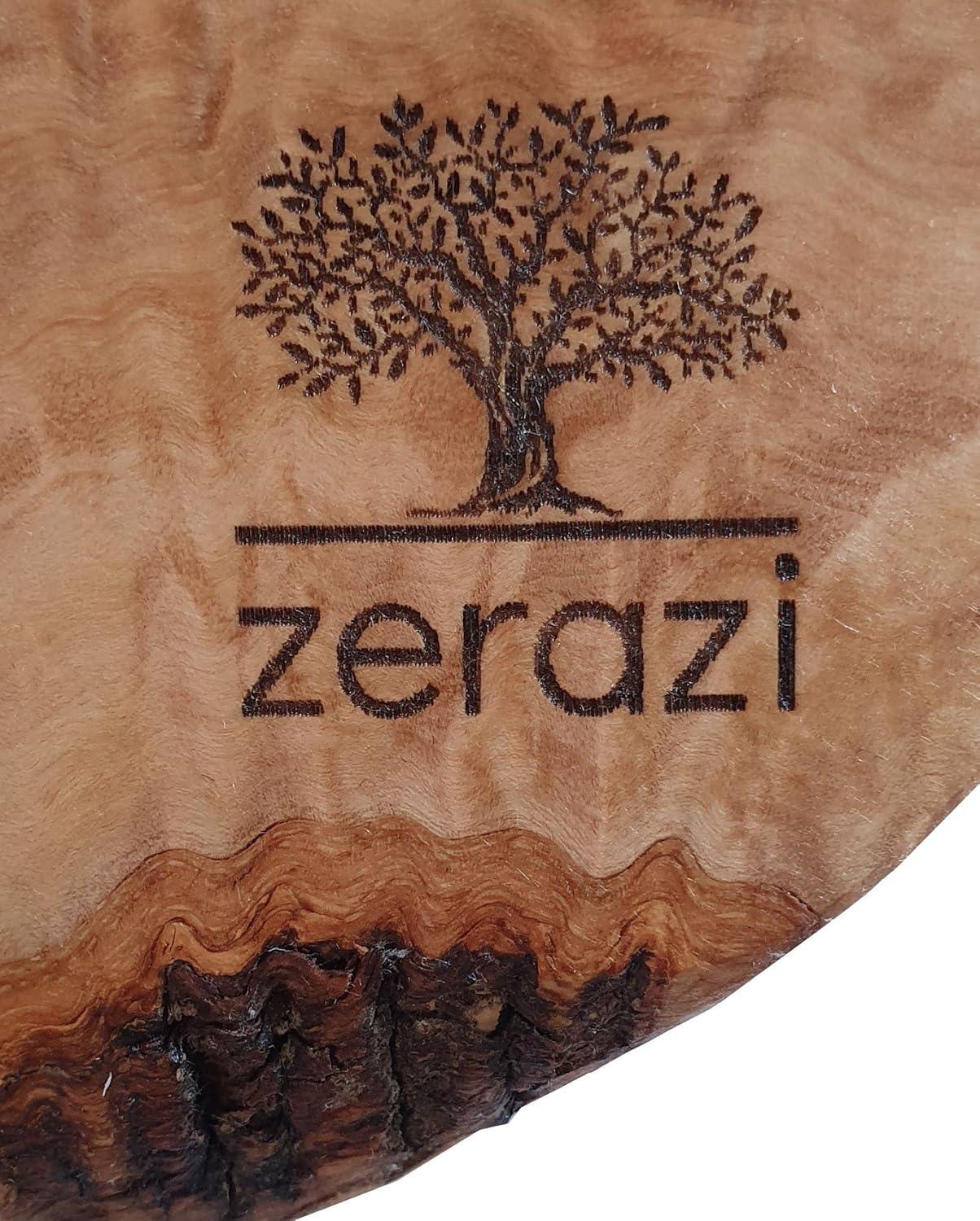 Zerazi | Grande Cuillère De Cuisine Pointue | Bois d’Olivier | 30cm | Écologique | Entièrement Fabriqué À La Main | Durable | Hygiénique