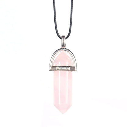 Collier en Pierre Naturelle – Pendentif Cristal Hexagonal en Agate