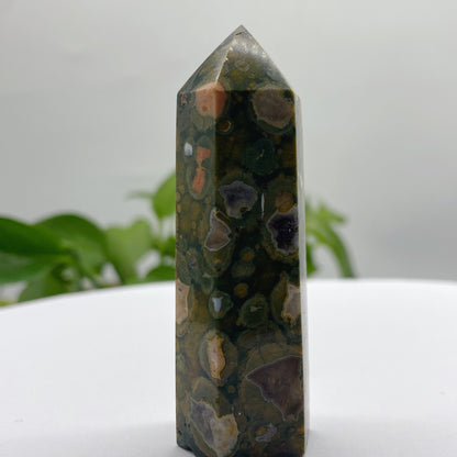 Hexagon-Shaped Pendant with Small Natural Finch Mineral