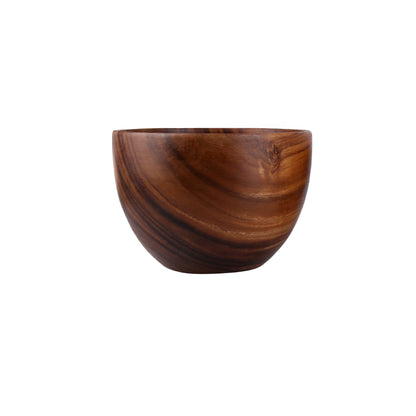 Natural Acacia Wood Tableware Set: Bowls and Plates