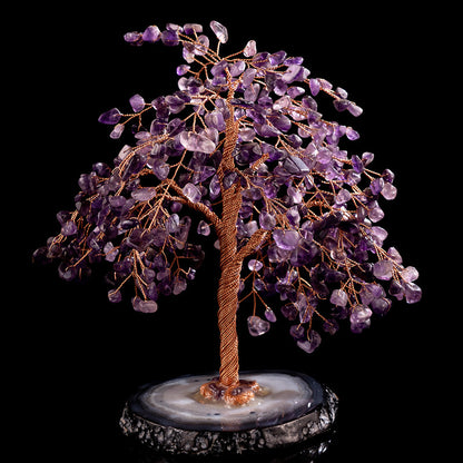 Entdecken Sie unseren prächtigen Glückskristallbaum mit Achatsplittern, eine rein handwerkliche Kreation, die Ihnen Glück und Wohlstand bringen wird!