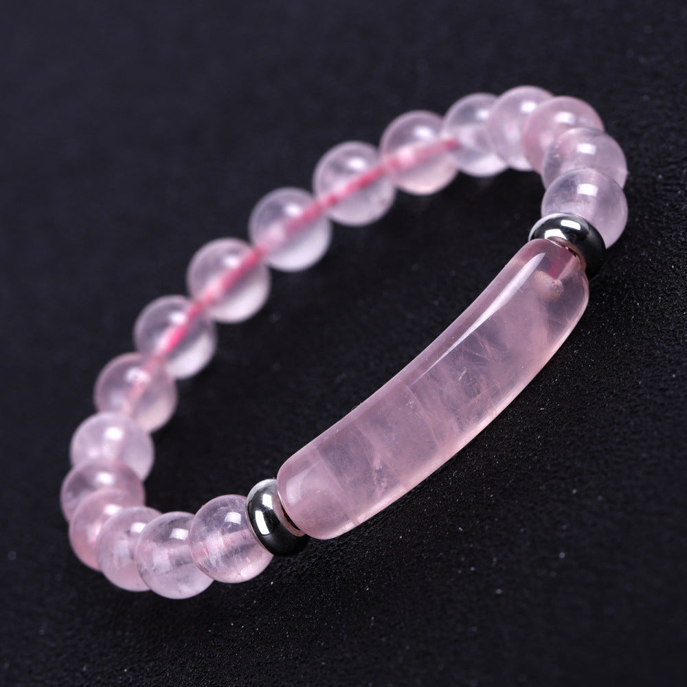 Bracelet artisanal en pierres naturelles – Cristal rose