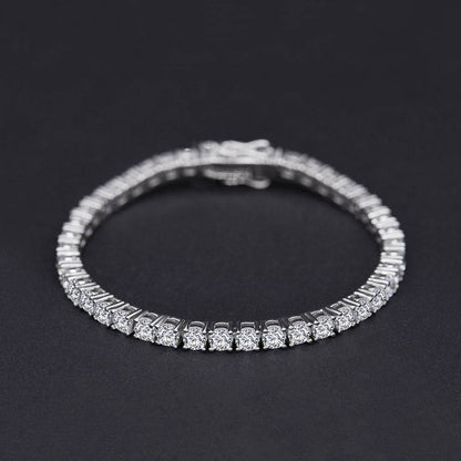 Bracelet femme en argent sterling 925 avec pierres précieuses serties