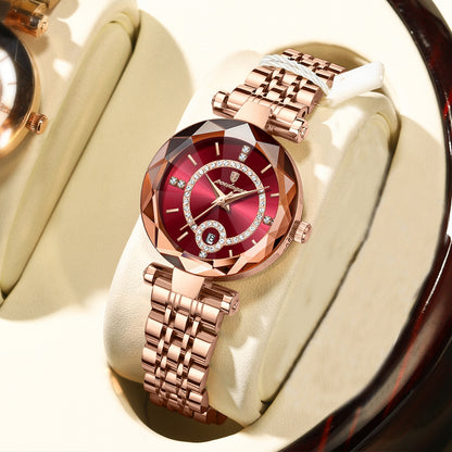 Montre femme en alliage rose gold avec cadran coloré