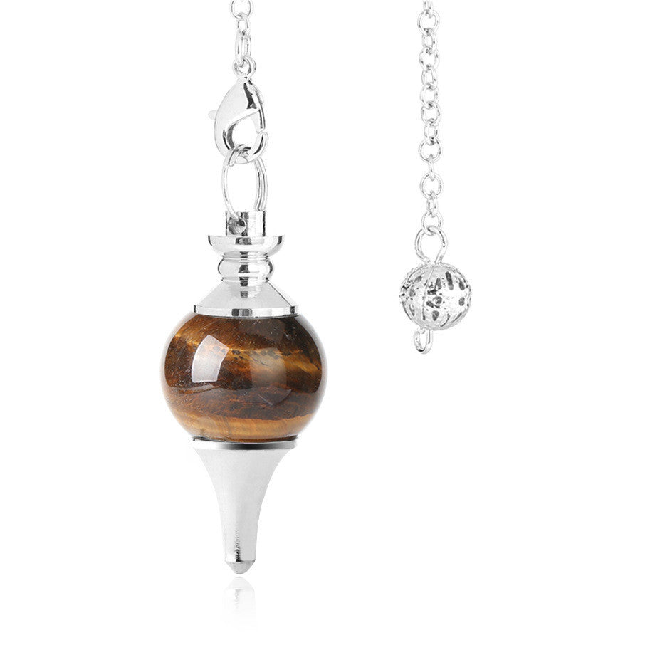 Pendentif Reiki en agate et cristal, disponible en plusieurs pierres naturelles et synthétiques.