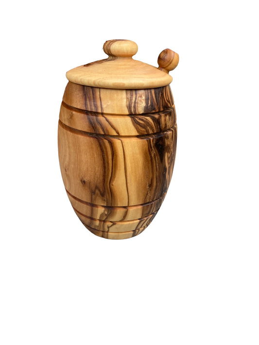 Honey Pot with Honey Dipper in Olive Wood Zerazi