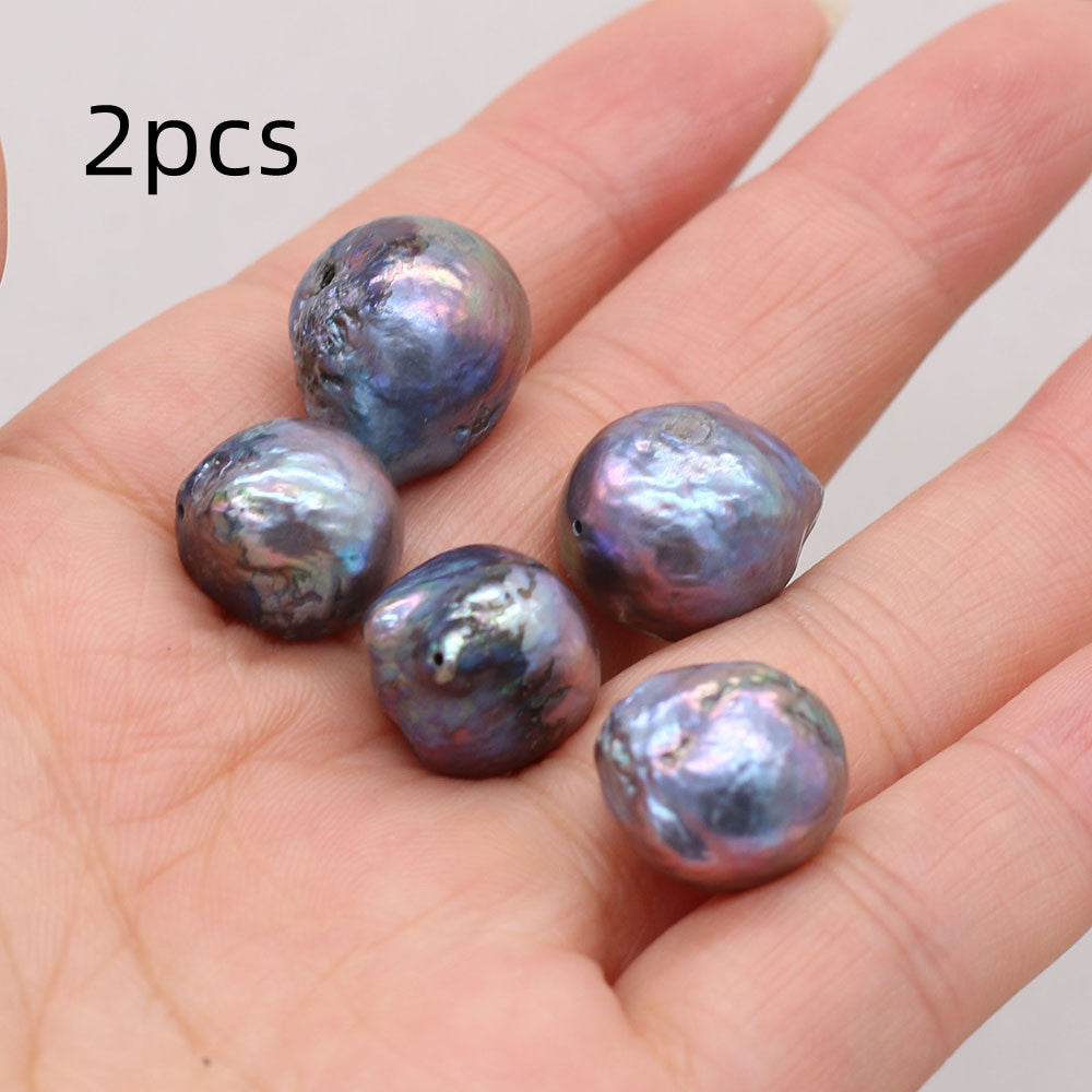 Perles Baroques en Nacre d'Eau Douce Naturelle - Lot de 2