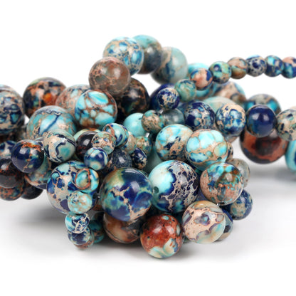Bande de Perles Naturelles en Lapis Lazuli Faites à la Main