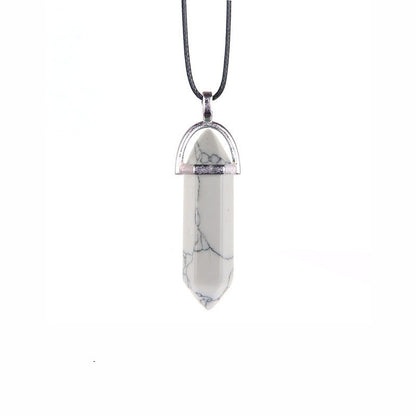 Collier en Pierre Naturelle – Pendentif Cristal Hexagonal en Agate