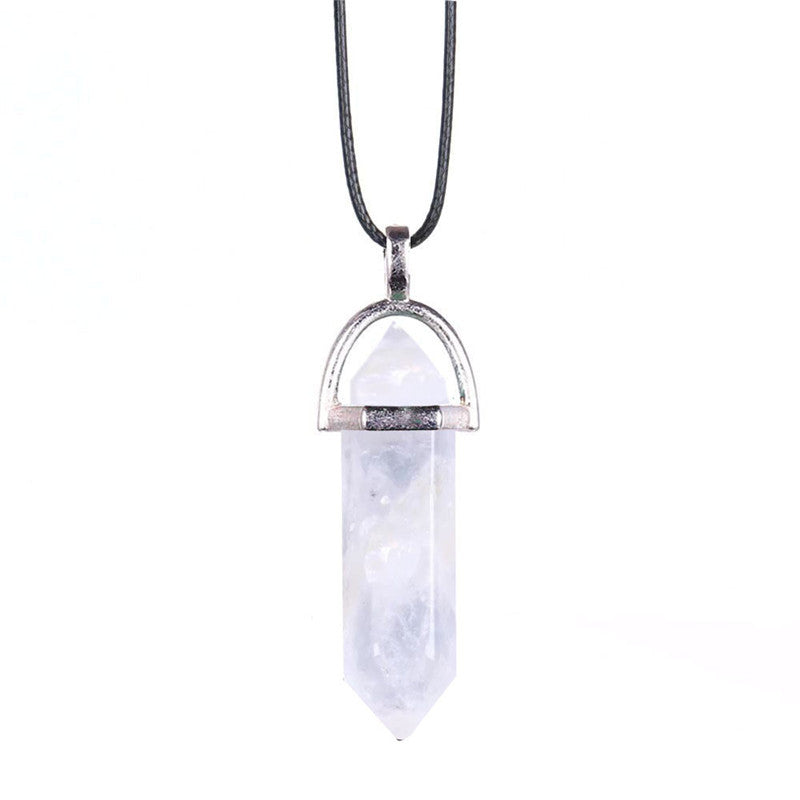 Collier en Pierre Naturelle – Pendentif Cristal Hexagonal en Agate