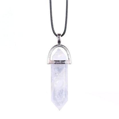 Collier en Pierre Naturelle – Pendentif Cristal Hexagonal en Agate