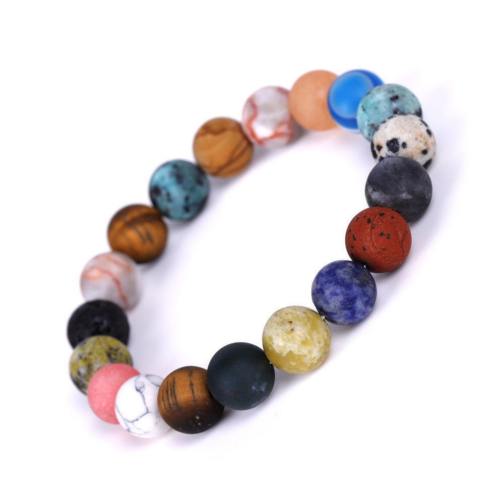 Bracelet Système Solaire en Pierres Naturelles – Bracelet Mala Chakra Univers pour Hommes et Femmes