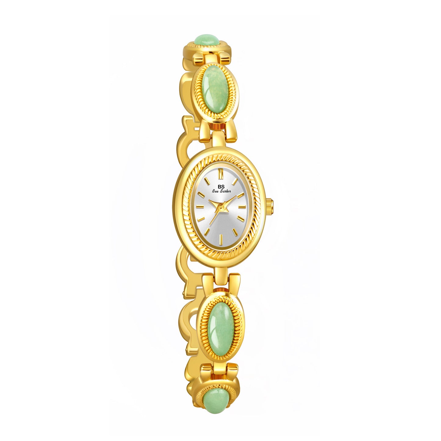 Montre Femme de Luxe avec Bracelet en Pierre Naturelle Dongling et Jade – Étanche et Élégante