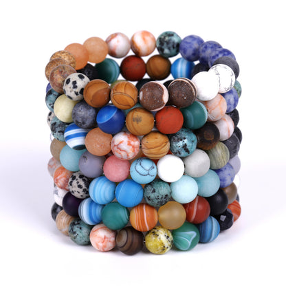 Bracelet Système Solaire en Pierres Naturelles – Bracelet Mala Chakra Univers pour Hommes et Femmes