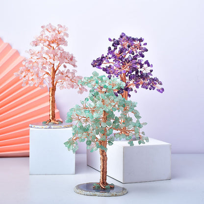 Glücksbaumschmuck aus Naturkristall-Schotterstein – Energie und Glück