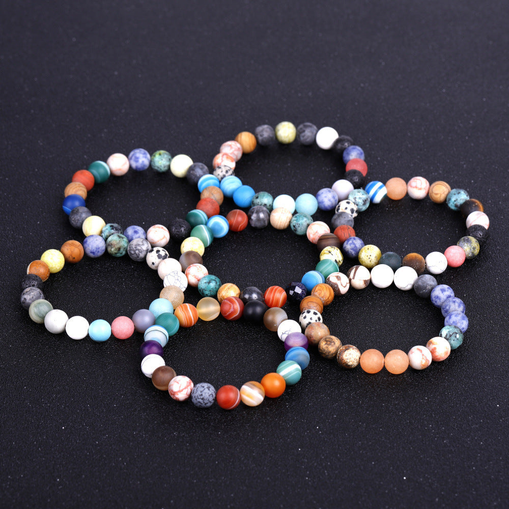 Bracelet Système Solaire en Pierres Naturelles – Bracelet Mala Chakra Univers pour Hommes et Femmes