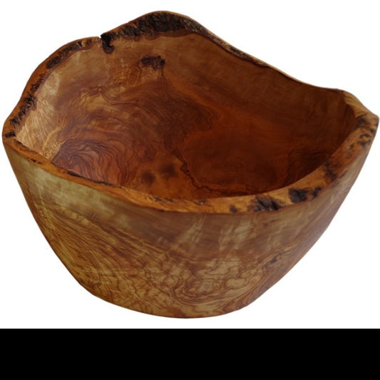 Handcrafted olive wood salad bowl, a spacious and enduring masterpiece.