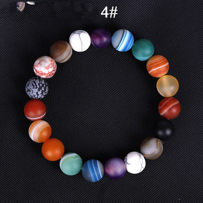 Bracelet Système Solaire en Pierres Naturelles – Bracelet Mala Chakra Univers pour Hommes et Femmes