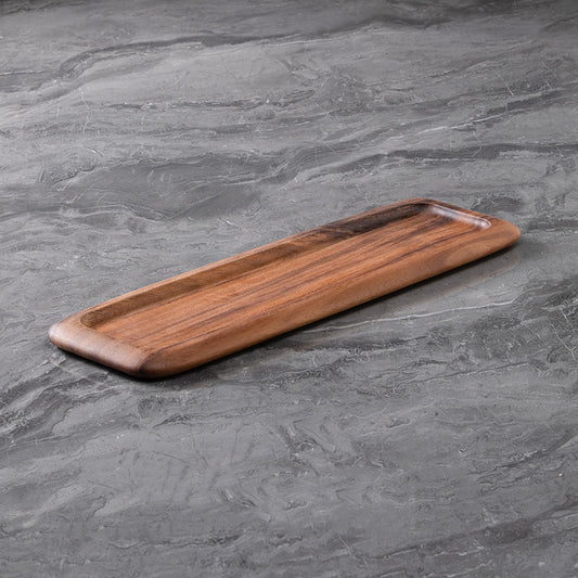 Elegante Bandeja Rectangular de Madera de Acacia para Frutas y Té de la Tarde