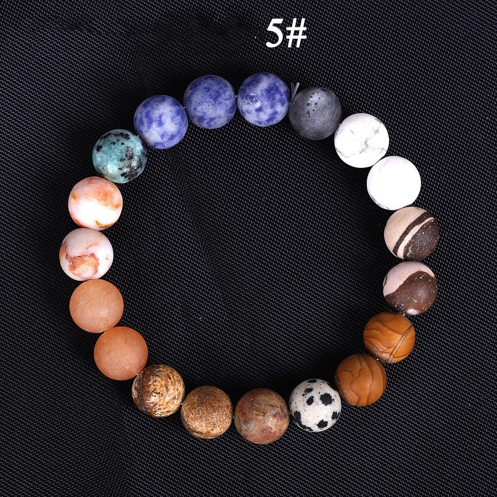 Bracelet Système Solaire en Pierres Naturelles – Bracelet Mala Chakra Univers pour Hommes et Femmes