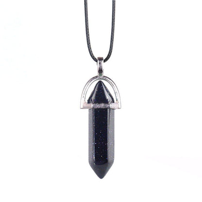 Collier en Pierre Naturelle – Pendentif Cristal Hexagonal en Agate