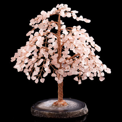 Entdecken Sie unseren prächtigen Glückskristallbaum mit Achatsplittern, eine rein handwerkliche Kreation, die Ihnen Glück und Wohlstand bringen wird!