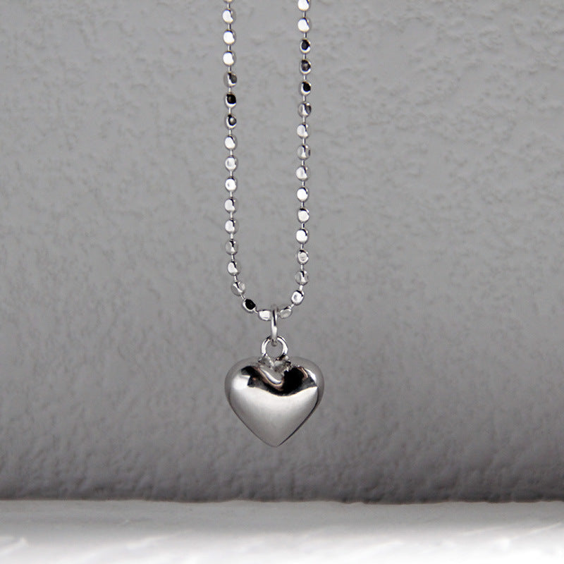 Collier en argent sterling fait main avec pendentif en forme de cœur