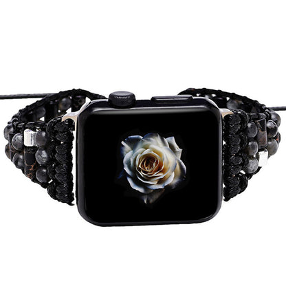 Bracelet de Montre en Pierre Naturelle avec Pierres Étincelantes – Unisexe et Compatible Apple