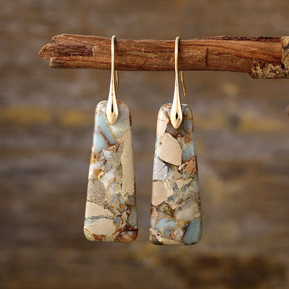 Pendientes bohemios de piedras naturales