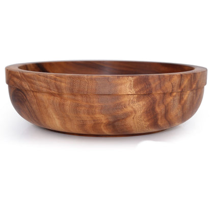 Natural Acacia Wood Tableware Set: Bowls and Plates