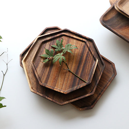 Acacia Wood Tray without Varnish in Star Anise Shape