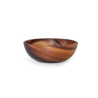 Natural Acacia Wood Tableware Set: Bowls and Plates