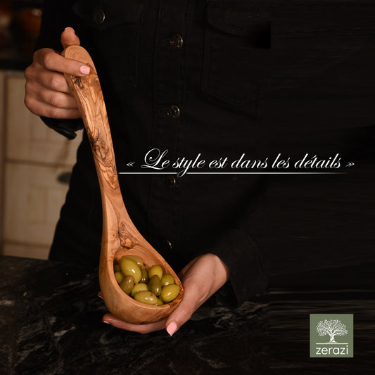 Zerazi | Ladle | Olive Wood | 30cm | Ecological | Entirely Handmade | Sustainable | Hygienic
