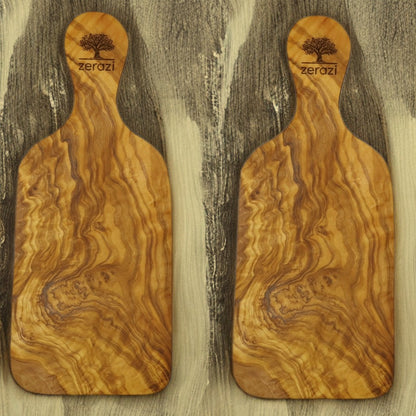 Zerazi | Set of Two Olive Wood Cutting Boards for Tapas and Appetizers | Eco-Friendly | Completely Handmade | Durable | Hygienic